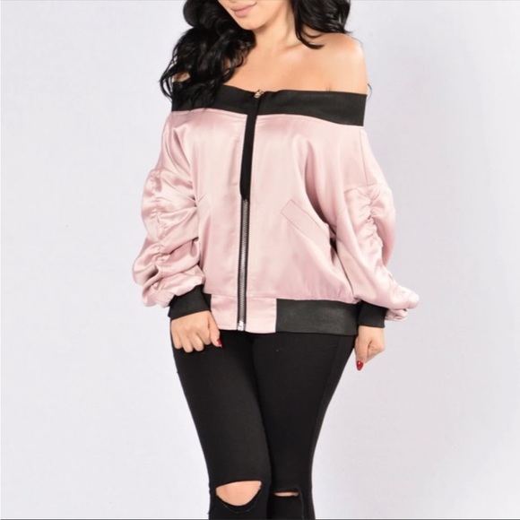 Fashion Nova Culture Shock Off The Shoulder Zip Jacket✨ - Picture 1 of 7